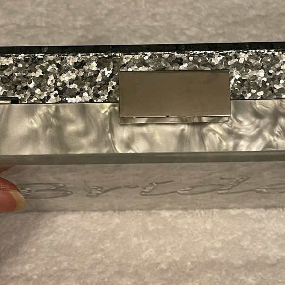 Bridal Acrylic Clutch with Chain Option - Roomy - NWOT * - Picture 6 of 16